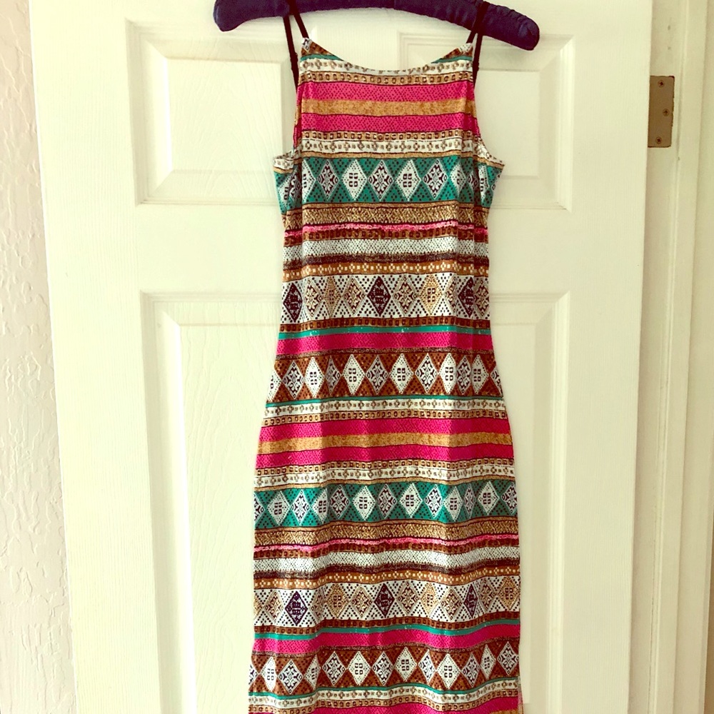Women’s Boho size M long spaghetti strap dress
